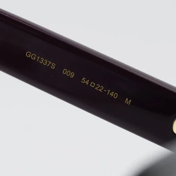 Gucci GG1337S 009 Sunglasses Havana Square Frame, Violet Lenses